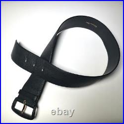 Authentic Christian Dior Black Belt Total Length 79.5cm Width 5cm From Japan