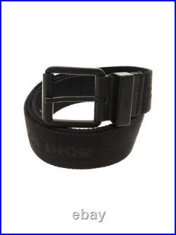 Authentic Christian Dior Black Nylon Belt Total Length 110 x Width 3.5cm