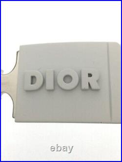 Authentic Christian Dior Gray Logo buckle Belt Total Length 72cm Width 2.5cm