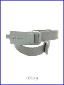 Authentic Christian Dior Gray Logo buckle Belt Total Length 72cm Width 2.5cm