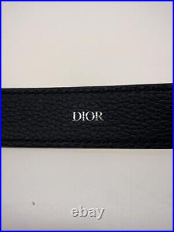 Authentic Christian Dior Leather Black Belt Total Length 88cm Width 2.5cm Casual