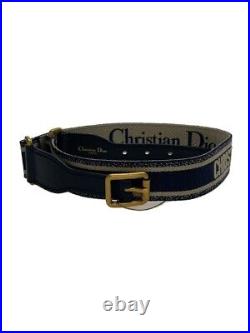 Authentic Christian Dior Navy Canvas Logo Mark Belt Length 83cm Width 3.5cm