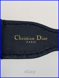 Authentic Christian Dior Navy Canvas Logo Mark Belt Length 83cm Width 3.5cm