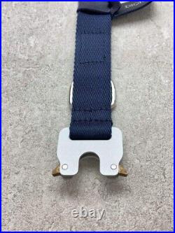 Authentic Christian Dior Navy Nylon Logo Mark Belt Total Length 84cm Width 2.5cm