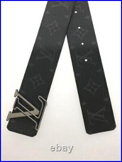 Authentic Louis Vuitton Black Leather Belt Total Length 102cm Width 4cm