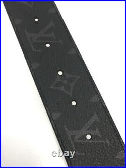Authentic Louis Vuitton Black Leather Belt Total Length 102cm Width 4cm