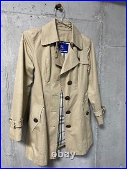 Burberry Blue Label Trench Coat Belted Cotton 100% Beige Women Size 38/M Used