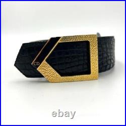 Christian Dior's Gold Logo Buckle Black stamping Belt length 76.5cm USED