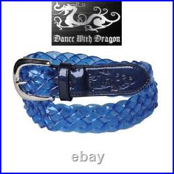 Dance With Dragon Vinyl Rubber Mesh Belt Blue Free Size Total Length 105Cm Width