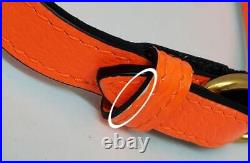 GUCCI Dog Collar Bamboo Handle Belt 35.3cm Total Length 1.5cm Width Neon Orange
