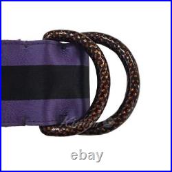 GUCCI Line Satin Ring Belt Purple x Black Women's 75/30 Length 92.5cm Width 4cm