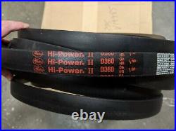 Gates Hi-Power II D360 V-Belt Cat# 9005-2360 1-1/4 Width X 365 Length New