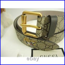 Gucci Belt Buckle Size 90 Length 105cm Width 3.5cm Tiger Beige Canvas Authentic