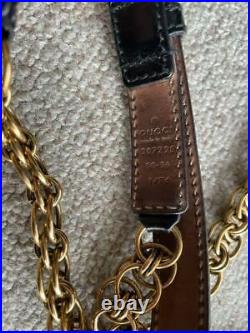 Gucci Belt Chain Gold Black Length 106cm Waist size 86.5cm-99cm Width 2cm