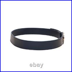 Gucci Belt Interlocking G Leather Black Ladies Unisex Rare Length 96cm Width 4cm