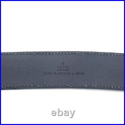 Gucci Belt Interlocking G Leather Black Ladies Unisex Rare Length 96cm Width 4cm