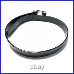 Gucci women buckle belt black leather waist 68-73cm width3cm authentic accessory