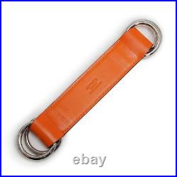 Hermes leather scarf belt orange length 19cm width 3cm Weight 79cm France ladies