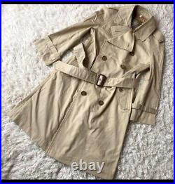 J. Press Belted Trench Coat Men M Check Lined Beige Cotton Length 40.9 Width 20.9