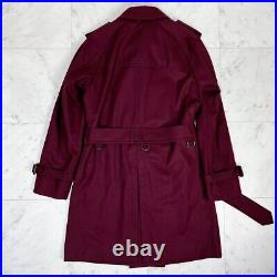 Men's Burberry london Trench coat Wool bordeaux withBelt Asian Fit L