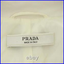 PRADA double trench coat spring long belted 40 ladies Width 46.5cm Length 95.5cm